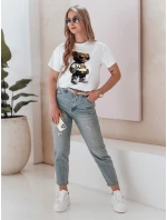 Dámské tričko s medvídkem bílé model 21988859 - Dstreet