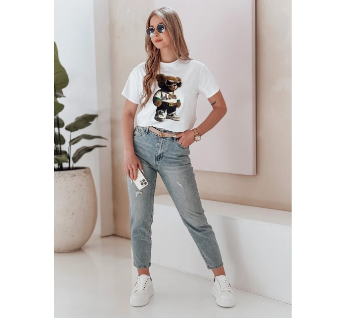 Dámské tričko s medvídkem bílé model 21988859 - Dstreet