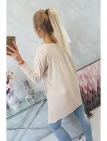 Oversize blúzka s potlačou dúhových pier béžová Oversize blúzka s potlačou dúhových pier béžová