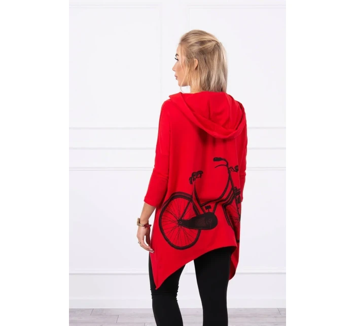 Mikina s potlačou kolesa červená