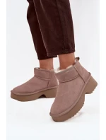 Śniegowce Damskie Z Naturalnego Zamszu Ocieplane Futerkiem Khaki Milora Śniegowce Damskie Z Naturalnego Zamszu Ocieplane Futerkiem Khaki Milora