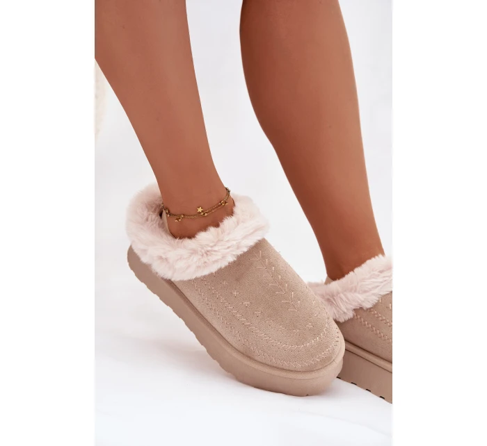 Dámské sněhule na platformě s a světle béžové model 21788048 - Boto Dámské sněhule na platformě s a světle béžové model 21788048 - Boto