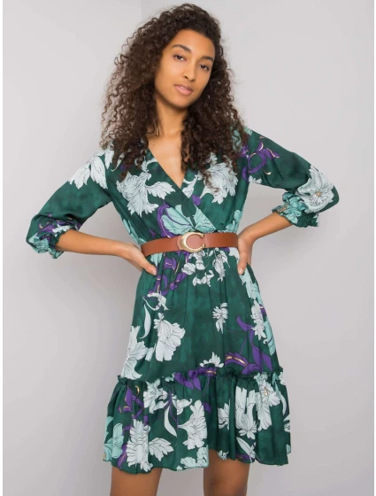 Šaty LC SK 22K model 17452350 tmavě zelená - FPrice Šaty LC SK 22K model 17452350 tmavě zelená - FPrice