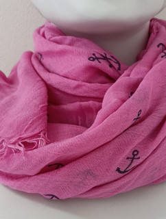 Dámský šátek růžový s potiskem - FPrice