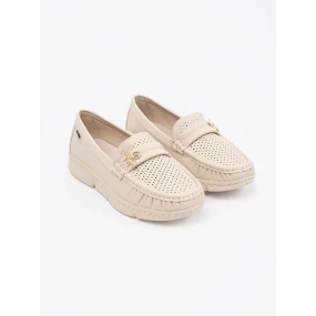 Stylové  mokasíny hnědé dámské bez podpatku