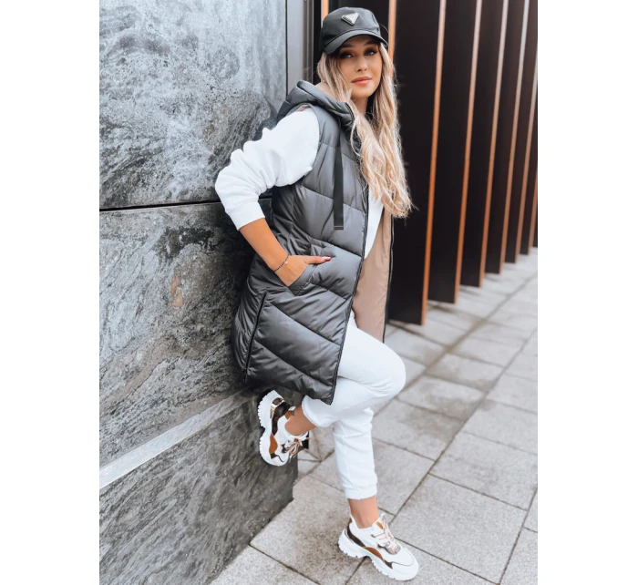 Tmavě šedá oboustranná dámská vesta Dstreet model 21970081 - FashionStreet
