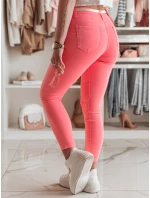 Dámské úzké kalhoty s páskem světle růžové Dstreet model 21985373 - FashionStreet