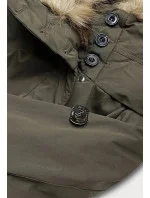 PIKOWANA ZIMOWA KURTKA DAMSKA Z FUTERKIEM KHAKI model 21242950 - LHD