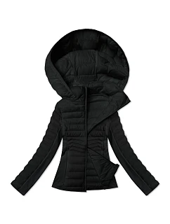 Dámska bunda z lepenej tkaniny J Style Black (16M9225-392)