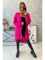 Svetr s geometrickým vzorem růžový neon Svetr s geometrickým vzorem růžový neon