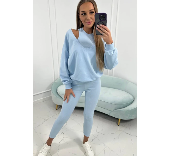 model 18752910 set mikina + top + legíny modrá - K-Fashion model 18752910 set mikina + top + legíny modrá - K-Fashion
