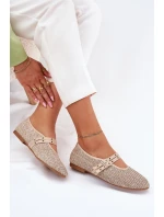 Baleriny Z Plecionką I Paskami Beżowe Partheda Baleriny Z Plecionką I Paskami Beżowe Partheda