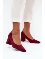 Czółenka Damskie Ze Szpiczastymi Noskami Na Słupku Bordowe Pavira Czółenka Damskie Ze Szpiczastymi Noskami Na Słupku Bordowe Pavira