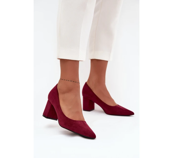 Czółenka Damskie Ze Szpiczastymi Noskami Na Słupku Bordowe Pavira Czółenka Damskie Ze Szpiczastymi Noskami Na Słupku Bordowe Pavira