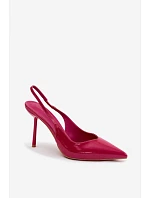 Lakované lodičky sandály z umělé kůže fuchsiové model 22122743 - Boto