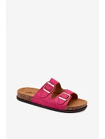 Dámské pantofle s přezkami Fuchsiová model 22275156 - Boto
