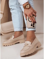 Dámske mokasíny s plochou podrážkou ELEGANCIO beige FashionStreet ZY0709