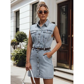 Priliehavé džínsové šaty modré FashionStreet EY2685 Priliehavé džínsové šaty modré FashionStreet EY2685