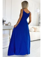 299-17 CHIARA elegantné maxi dlhé šaty bez ramienok - CHABRERA WITH BROKER