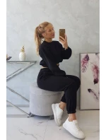 Zateplená súprava s krátkou mikinou čierna