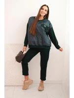 Dámský souprava z viskózy s model 21439234 mikinou a kalhotami tmavě zelený - K-Fashion