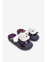 Dziecięce Kapcie Na Grubej Podeszwie z Misiem Szare Dasca Dziecięce Kapcie Na Grubej Podeszwie z Misiem Szare Dasca