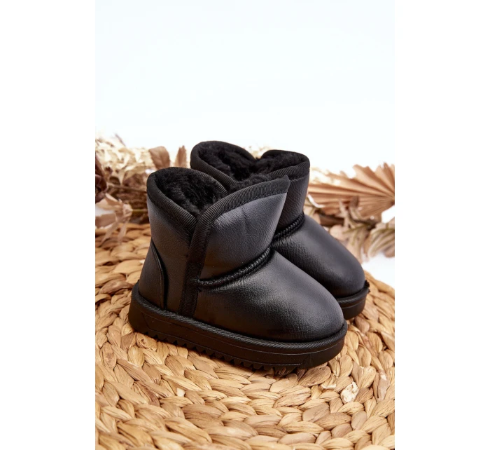 Dětské zimní boty s podšívkou z kožešiny černé model 21645787 - Boto