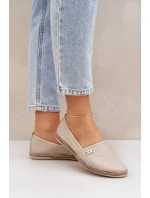Elegantní Kožené Espadrilky Dámské Béžové model 21684033 - Zazoo