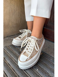 Dámské Tenisky Na Masivní Platformě model 21691040 Béžové - S.Barski