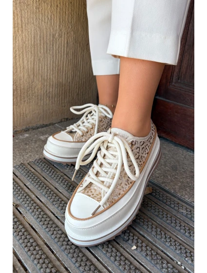 Dámské Tenisky Na Masivní Platformě model 21691040 Béžové - S.Barski