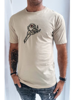 Svetlo béžové pánske tričko s potlačou od Dstreet RX5284
