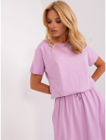 Svetlo fialové základné letné šaty s vreckami