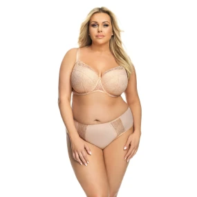 Béžové dámske nohavičky brazilky K484 PEONY