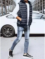 Pánska prešívaná modrá vesta FashionStreet TX4094 Pánska prešívaná modrá vesta FashionStreet TX4094