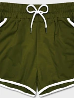 Dámske šortky s kontrastným khaki lemovaním (8K208-29)