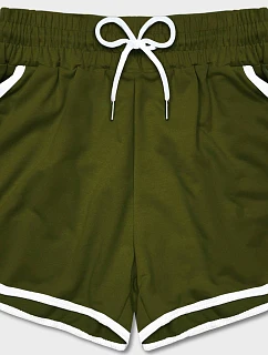 Dámske šortky s kontrastným khaki lemovaním (8K208-29)