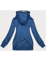 Dámska mikina s rebrovanými manžetami modrá (2306)