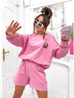 Bavlnená mikina + šortky ružová (VE101)
