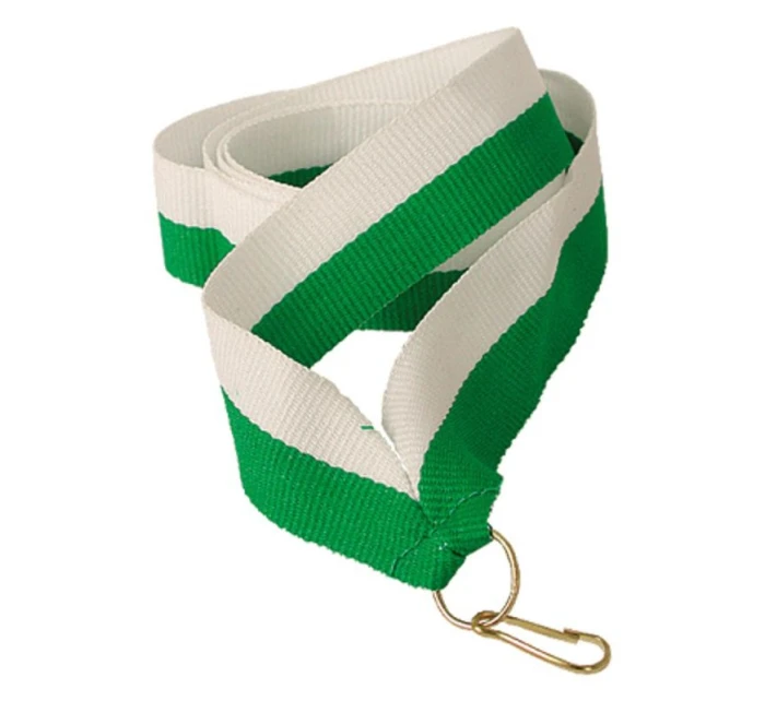 Stuha 22 mm - biela a zelená