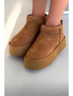 Dámské sněhule z přírodního semiše Camel Mairene