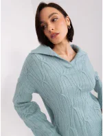 Sweter AT SW mietowy model 19040952 - FPrice Sweter AT SW mietowy model 19040952 - FPrice