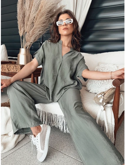 Dámská halenka khaki Dstreet model 21977043 - FashionStreet Dámská halenka khaki Dstreet model 21977043 - FashionStreet