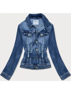 Svetlomodrá krátka džínsová bunda s opaskom (CK1914)