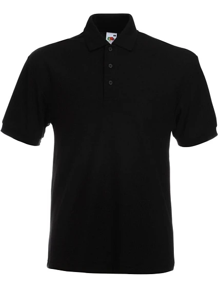Fruit of the Loom Heavy 65/35 Pique Polo – Piqué polo z hrubej bavlny 16.3204 čierna