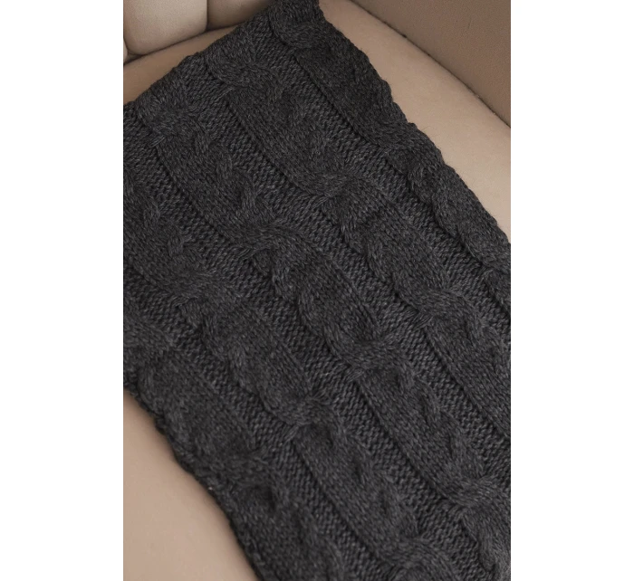 Dámský pletený vlněný komín měkký a teplý model 21866344 grafitový - K-Fashion Dámský pletený vlněný komín měkký a teplý model 21866344 grafitový - K-Fashion