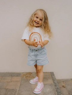 Dziecięce Wysokie Trampki Różowe Mona