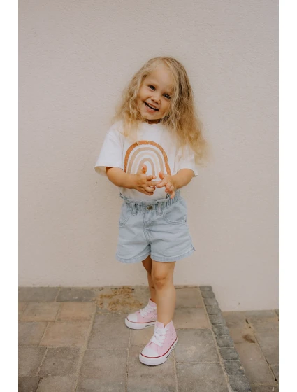 Dziecięce Wysokie Trampki Różowe Mona Dziecięce Wysokie Trampki Różowe Mona