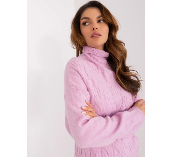 Sweter AT SW model 19335725 jasny fioletowy - FPrice Sweter AT SW model 19335725 jasny fioletowy - FPrice