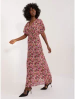 Sukienka DHJ SK model 20105407 czarno różowy - FPrice Sukienka DHJ SK model 20105407 czarno różowy - FPrice