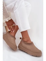 Dámske snežnice na platforme s nízkym zvrškom Izamine - tmavo béžové